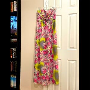 Jessica Simpson strapless silk floral dress size 12. Worn once